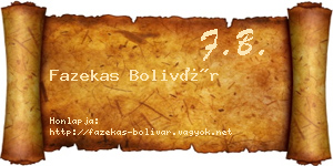 Fazekas Bolivár névjegykártya